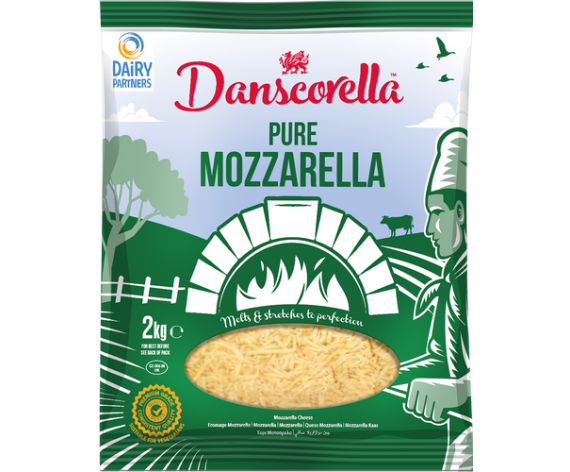 DANSCORELLA | MOZZARELLA CHEESE SHREDDED | 2KG/PKT | 莫扎里拉乳酪丝 | UK