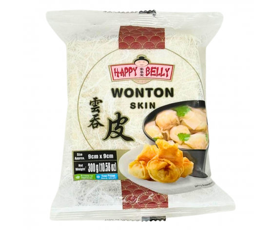 HAPPY BELLY WONTON SKIN | 90MM | 300GM/PKT | 云吞皮 | MY