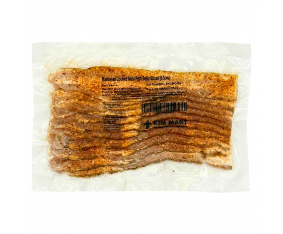 MARINATED COOKED MALA PORK BELLY SKINLESS SLICED | MALA STYLE | 0.3CM | 250GM/PKT | 去皮麻辣猪三层肉切片 | SG