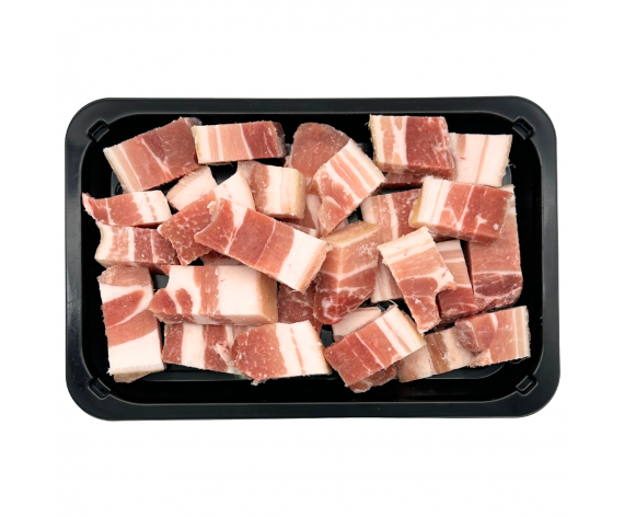 PORK BELLY SKIN ON CUBE | 2X3CM | 1KG/PKT | 带皮三层肉切块 | DK