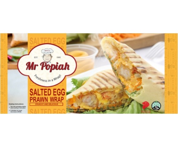 MR POPIAH | SALTED EGG PRAWN WRAP | 1PC | 180GM/PKT | 冰冻咸蛋虾薄饼卷 | SG