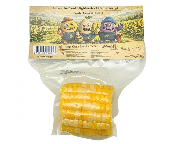 PEARL SWEET CORN PORTION CUT | NATURAL FARE | 50G/PKT | 金马伦珍珠玉米段 | MY