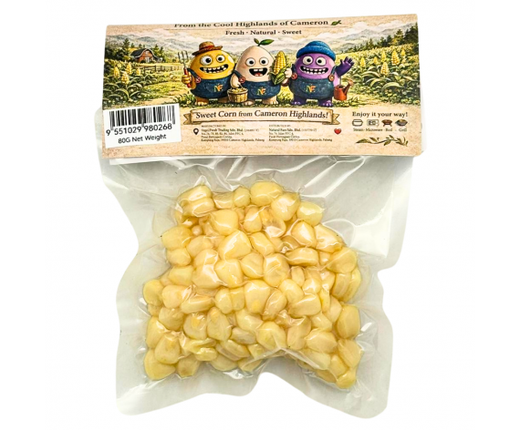 WHITE SWEET CORN KERNEL | NATURAL FARE | 80G/PKT | 金马伦白玉米粒 | MY