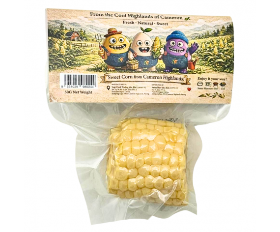 WHITE SWEET CORN PORTION CUT | NATURAL FARE | 50G/PKT | 金马伦白玉米段 | MY